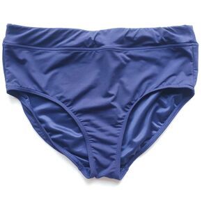 Lands End Swim Bottom Size 14 Navy Blue High Rise Bikini Brief 450494